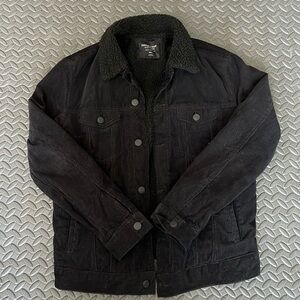 Black Jean Fuzzy Jacket